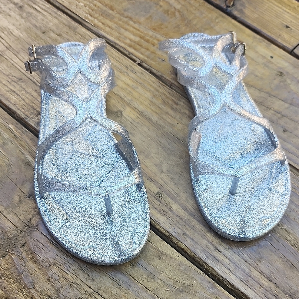 Jimmy Choo Lance Metalic Jelly Sandals